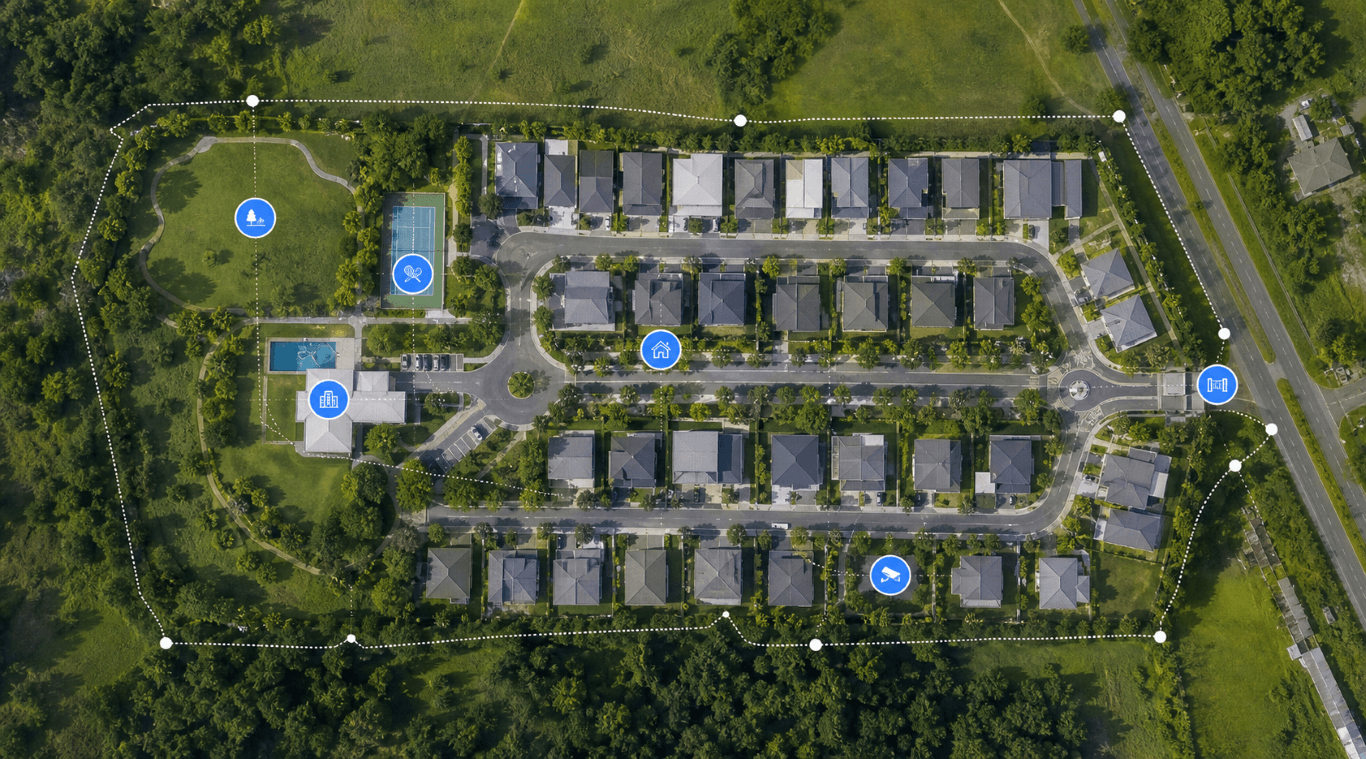 Aerial mapping for gated communities